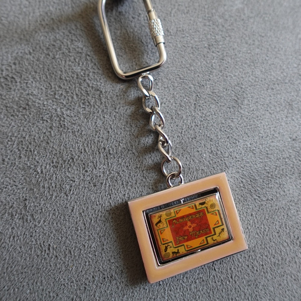 Albuquerque Keychain Enamel Spinner Novelty Route 66 Destination Travel